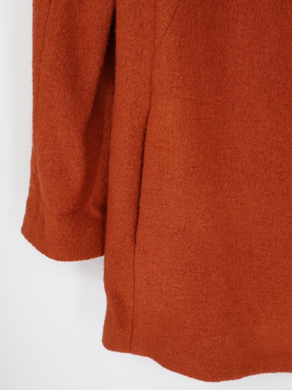 Talbots Woman Coat 14W Burnt Orange Wool Blend Oversized Collar Plus Size Warm - Picture 7 of 16